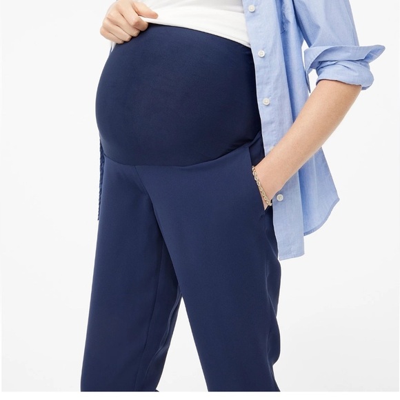 NEW J.Crew Maternity Jamie Crepe Pants Trousers Women’s Sz 20 Navy Blue Ankle - Picture 15 of 16